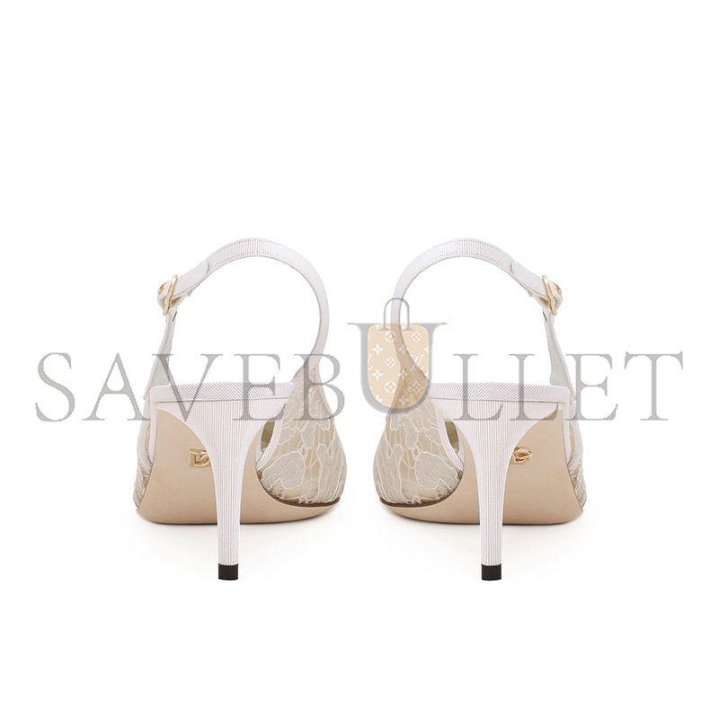 DOLCE & GABBANA RAINBOW LACE SLINGBACKS IN LUREX LACE CG0711AQ07480005